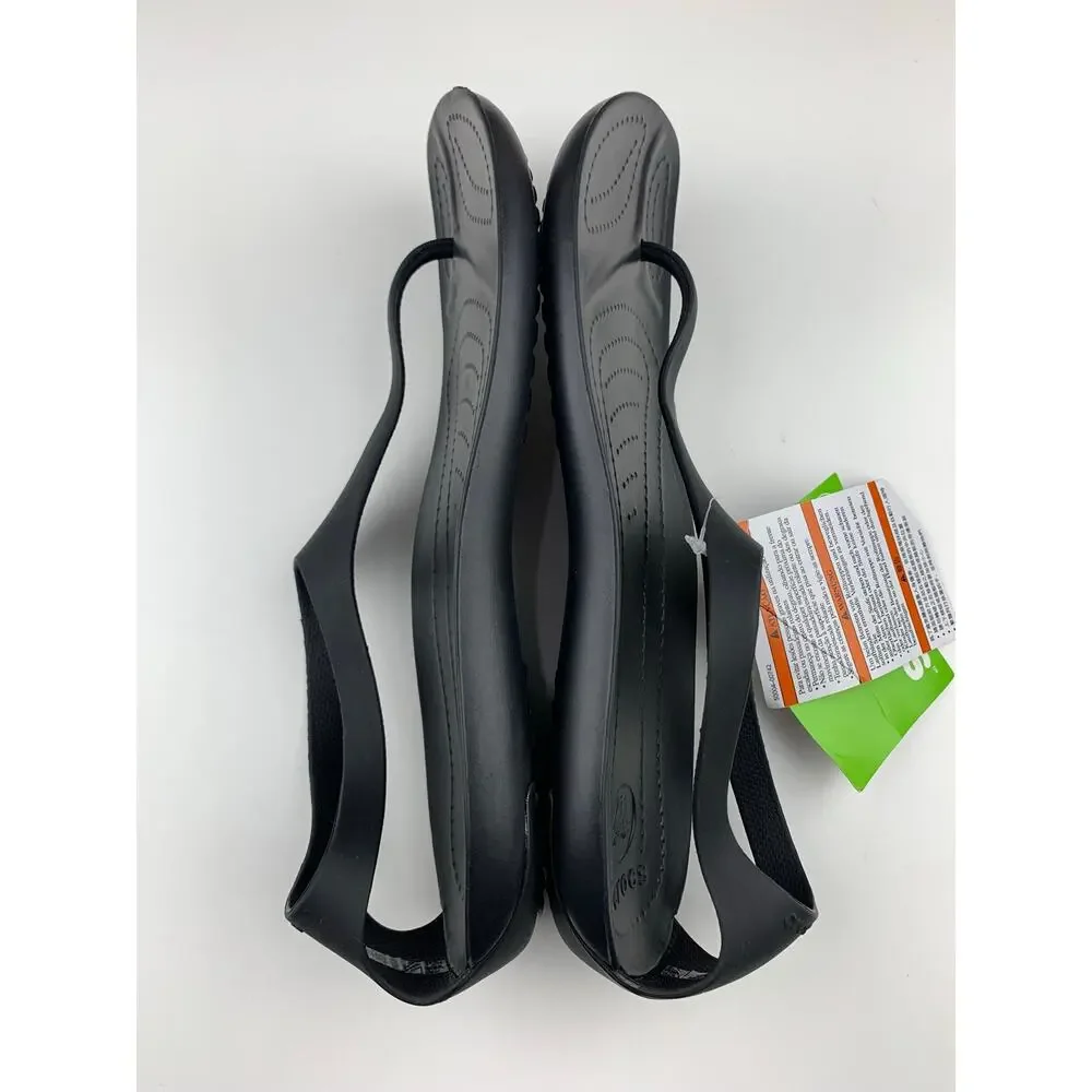 New Crocs Sexi Flip Sandals Slip On Black Sandals Thong 11354 Women's 11